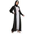 Designer Shrug  abaya combo- Black-White